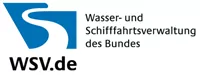 Logo der Wasser- und Schifffahrtsverwaltung des Bundes (WSV.de) mit blauem S‑Symbol